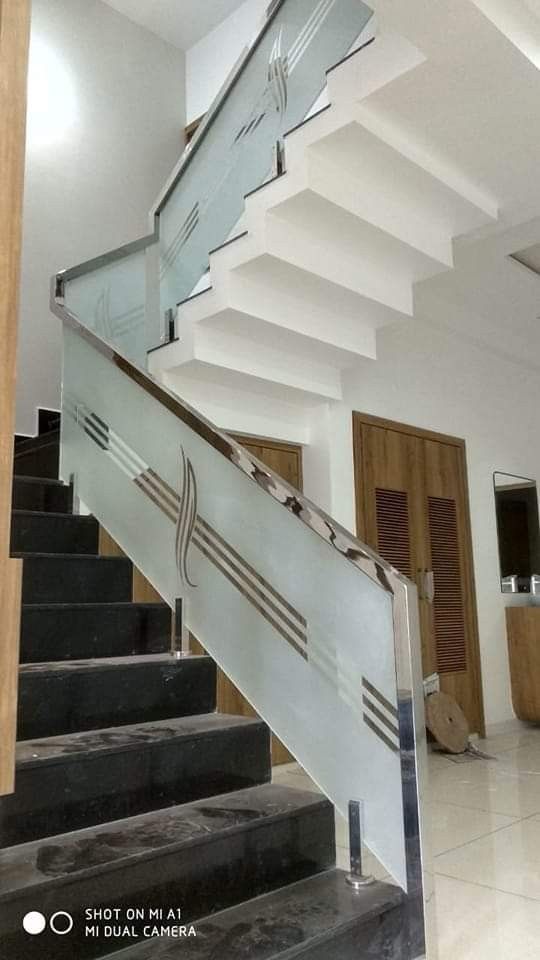 Simple Glass Staircase Design India